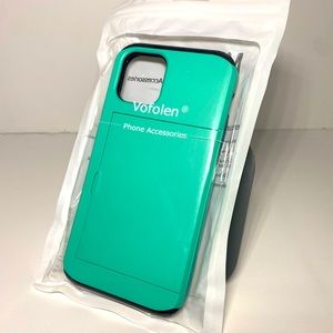 📲 IPHONE 11 PRO CASE W/ CARD HOLDER TURQUOISE